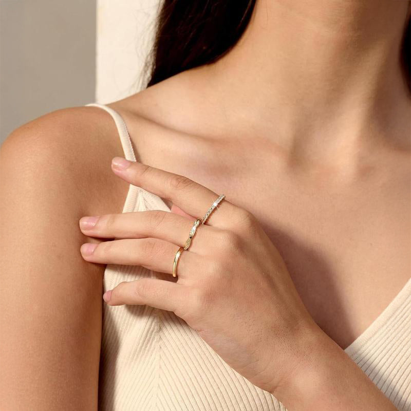 3pc 14k Stackable Ring Set