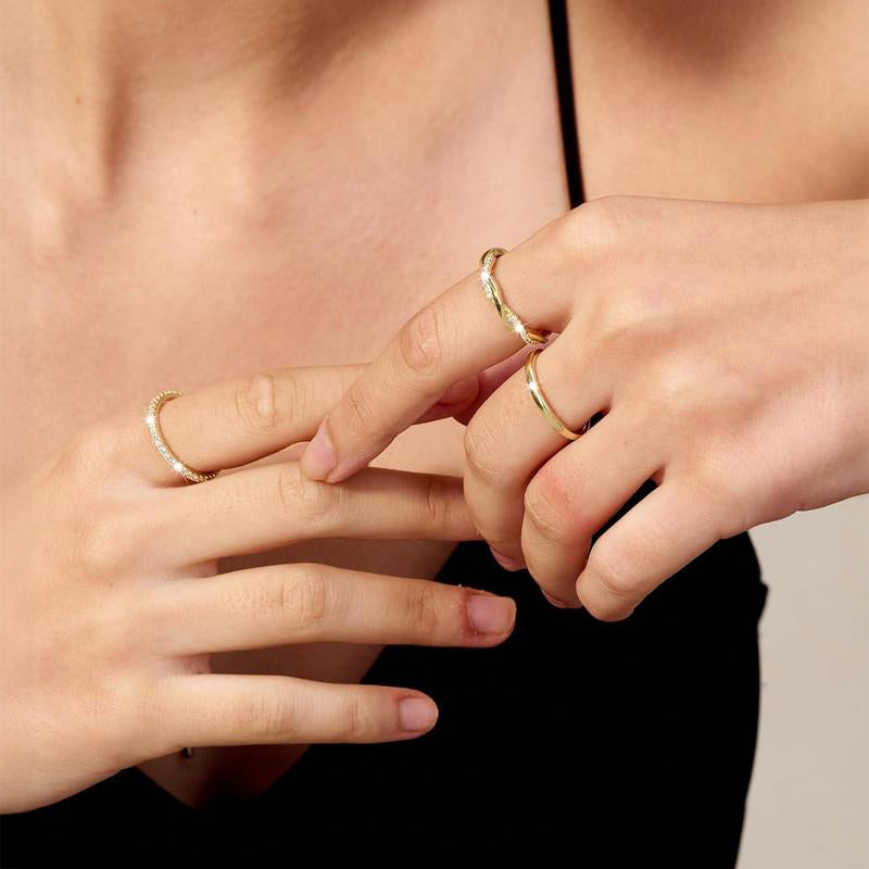 3pc 14k Stackable Ring Set